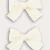 Pair of Mini Herringbone Hairpins - Beige
