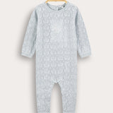 Babygro Knit with Flower - Light Blue
