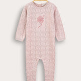 Babygro Knit with Flower - Pink