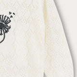 Babygro Knit with Flower - Cream