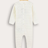 Babygro Knit with Flower - Cream