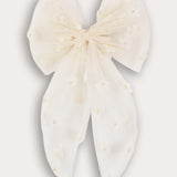 Chiffon brooch with flowers - beige