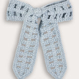 Crocheted pin with holes - blue