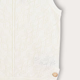 אפודת סריג פתח וי - שמנת