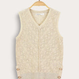 V-neck knit cardigan - stone