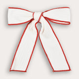 Ribbed bow tie with passepartout - red