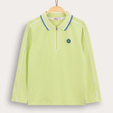 Zip-up polo shirt - lime
