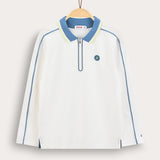 Polo shirt with zipper - cream