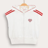 Sports vest with hood - white