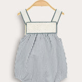 אוברול פסים עם כתפיות - מנטה