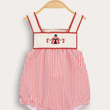 אוברול פסים עם כתפיות - ורוד