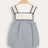 אוברול פסים עם כתפיות - כחול