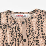 חולצת ריב כפתורים - בז' מודפס