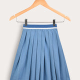 חצאית קפלים מתרחבת - כחול