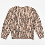 חולצת ריב כפתורים - בז' מודפס