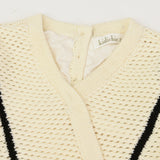 סט סריג פסים - שמנת