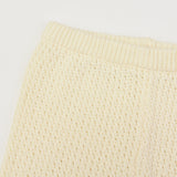 סט סריג פסים - שמנת