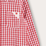 Button-down plaid shirt - red