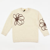 סוודר פרח גדול - שמנת