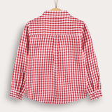 Button-down plaid shirt - red