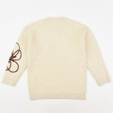 סוודר פרח גדול - שמנת