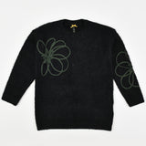 סוודר פרח גדול - ירוק