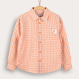 Checkered button-down shirt - orange
