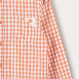 Checkered button-down shirt - orange