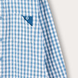 חולצת משבצות מכופתרת - כחול