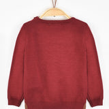 סוודר בייבי עם כפתורים - בורדו