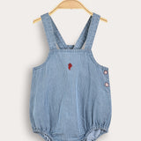 אוברול פסים עם כתפיות - כחול