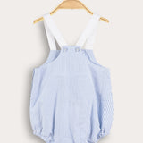 אוברול פסים עם כתפיות - תכלת