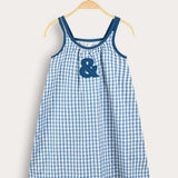 סרפן כתפיות עם משבצות - תכלת