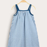 סרפן כתפיות עם משבצות - תכלת