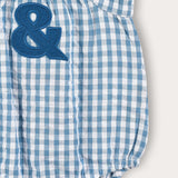 אוברול כתפיות עם משבצות - תכלת