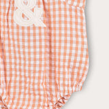 אוברול כתפיות עם משבצות - כתום