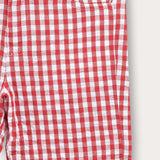 מכנסי משבצות קצרים - אדום