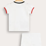 סט בייבי בהדפס כפרי - לבן