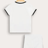 Set with a country house pattern - white