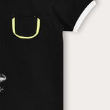 Set with a country house pattern - black