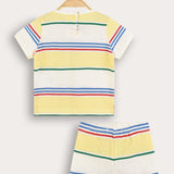 סט בייבי פסים - צהוב