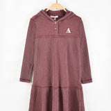 שמלת ואפל עם קפוצ'ון - בורדו