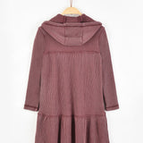 שמלת ואפל עם קפוצ'ון - בורדו