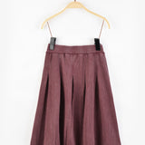 חצאית ואפל קפלים - בורדו