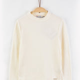 חולצת ריב חצי גולף - שמנת