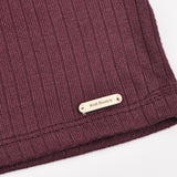 חולצת ריב חצי גולף - בורדו