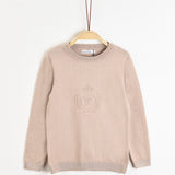 חולצת סריג עם סמל תבליט - אבן