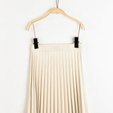 חצאית פליסה דמוי עור - שמנת