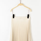 חצאית פליסה דמוי עור - שמנת