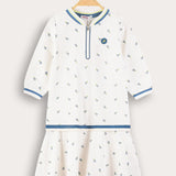 שמלת פולו עם רוכסן - כחול